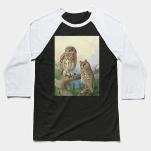 Little Owl and Scops Owl by Archibald Thorburn Baseball T-Shirt